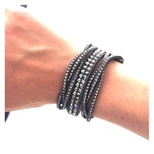 Charcoal grey wrap bracelet